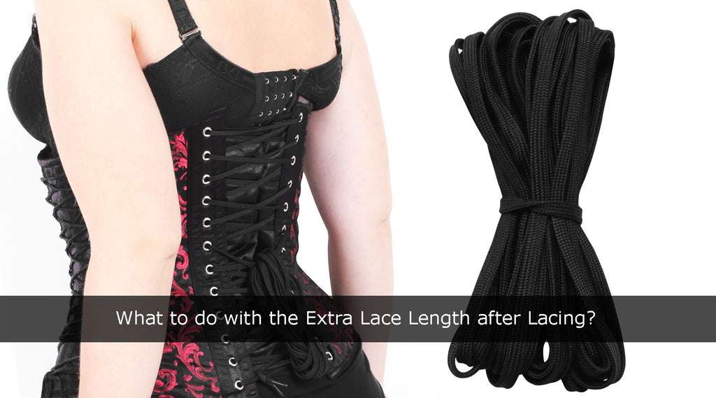 If you prefer not to tie a bow in the back of your corset, you can hide  your corset laces by simply tucking them under your corset…