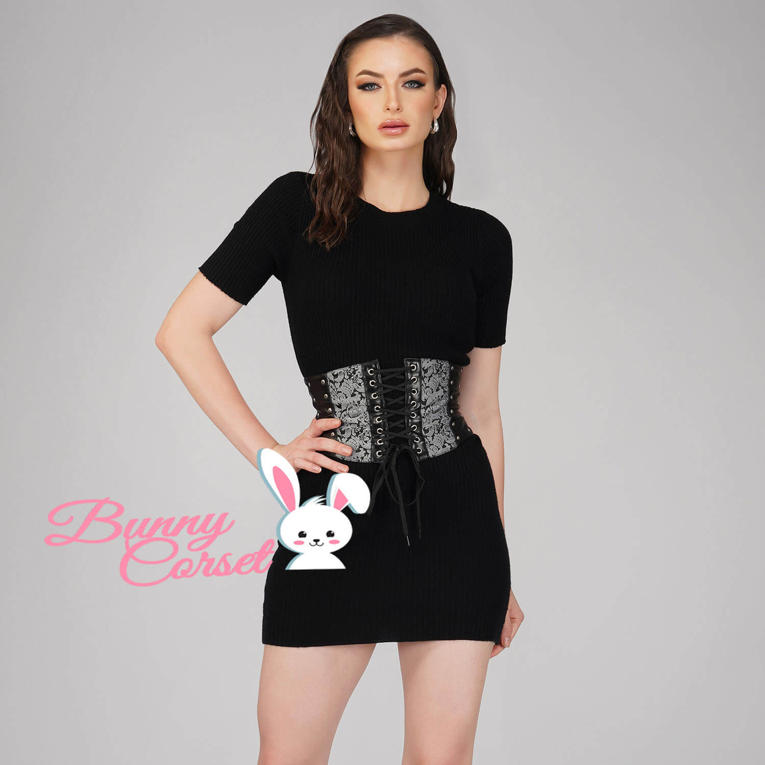 Silver Brocade Corset Belt for stylish dress – Bunny Corset