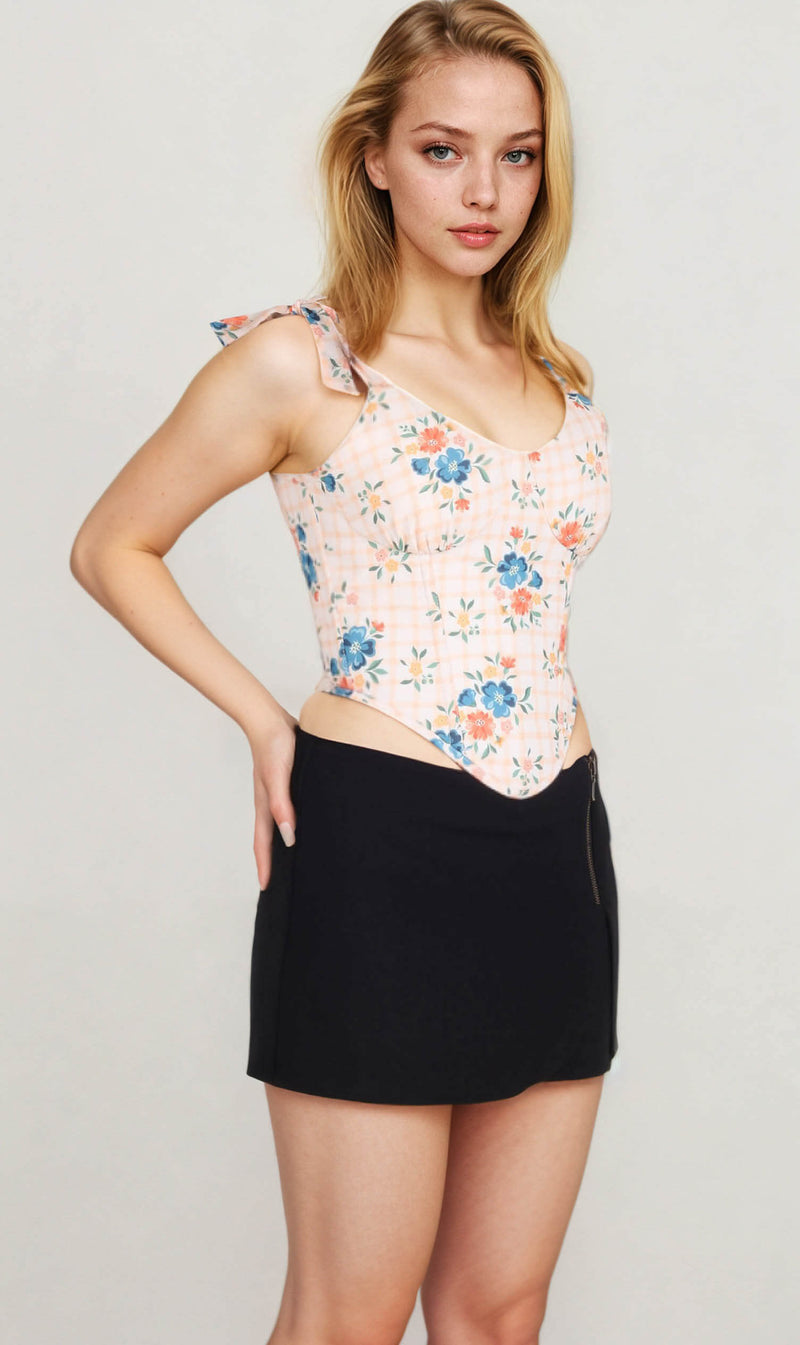 Dajaun Printed Corset Top