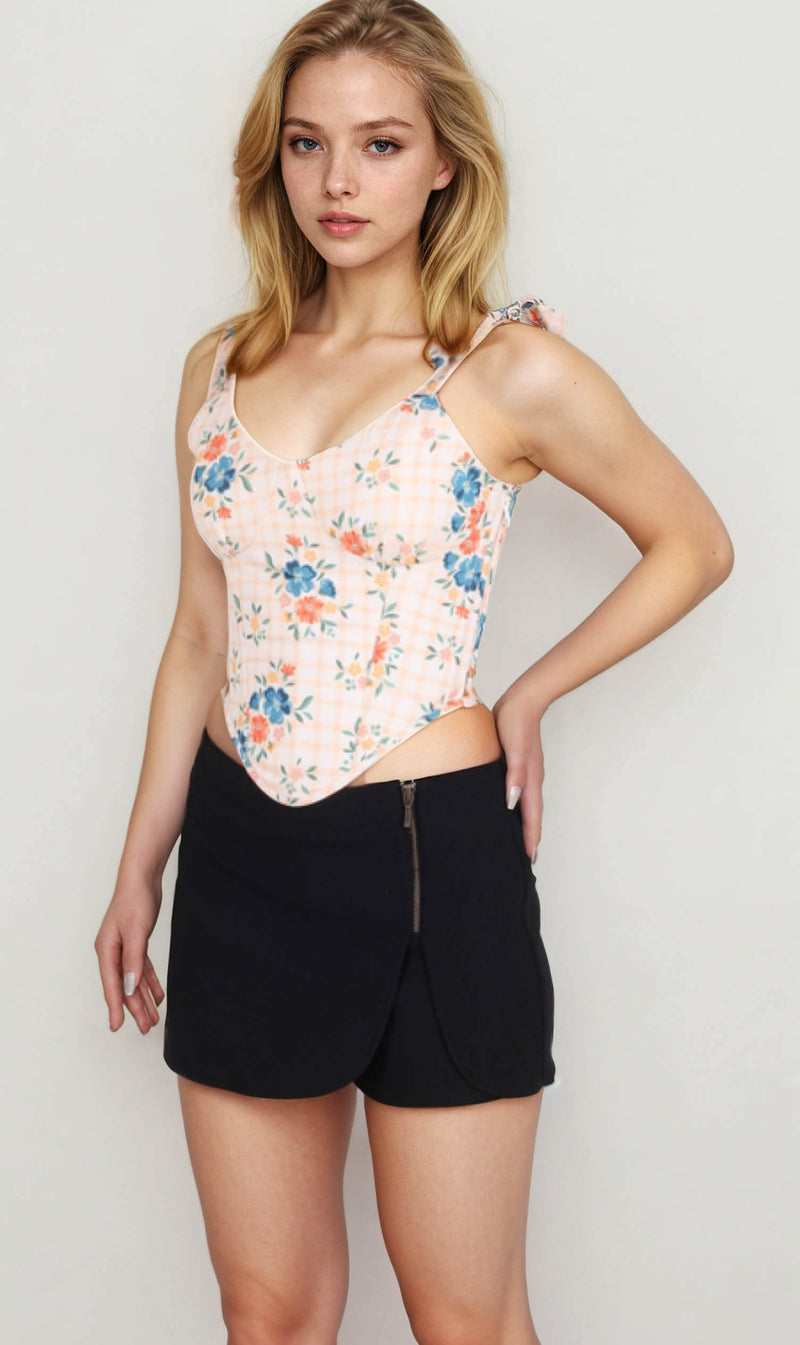 Dajaun Printed Corset Top