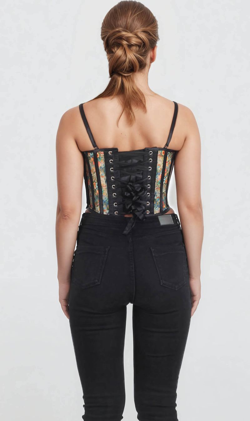 Bessie Printed Mesh Corset