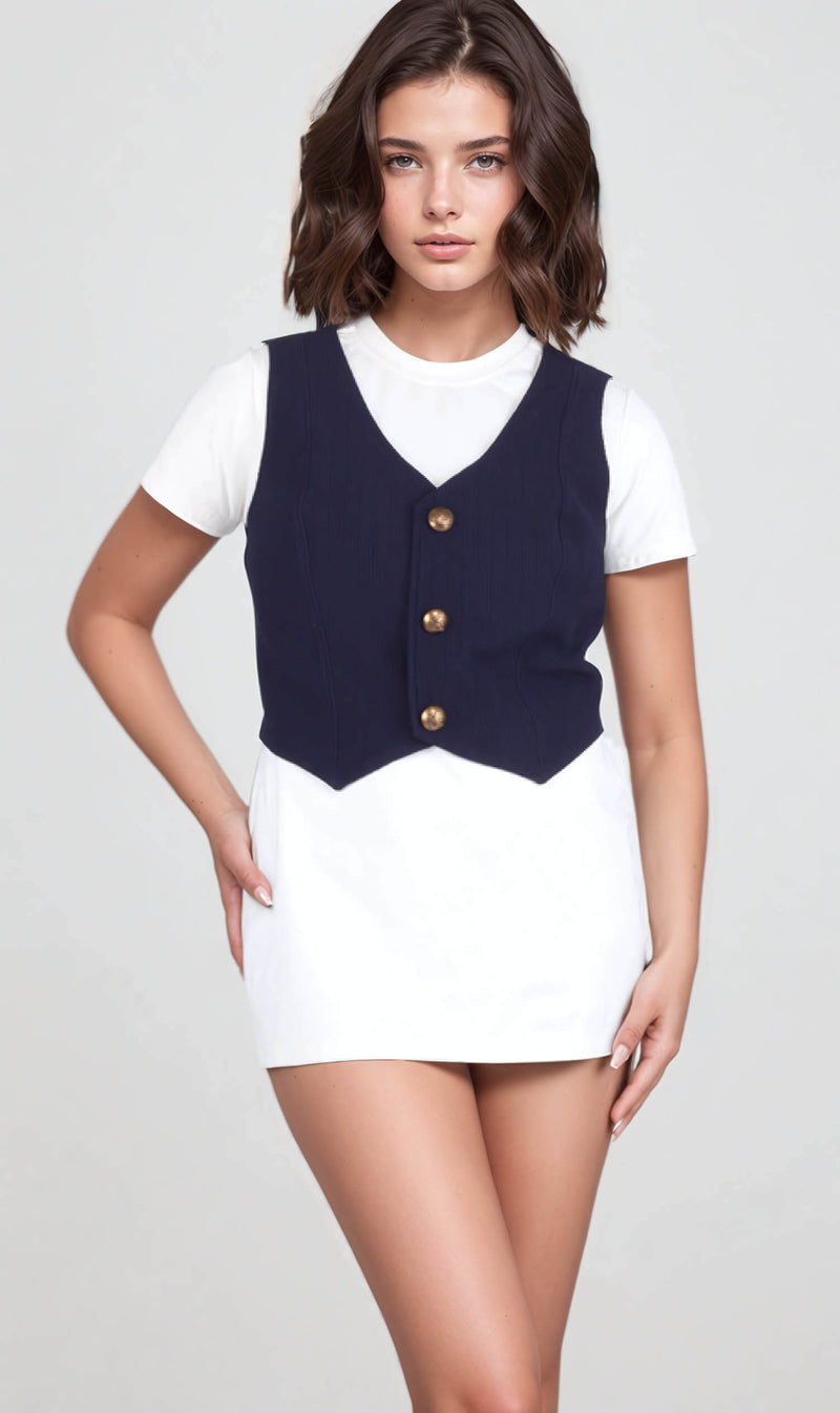 Lizzie Navy Blue Waist Coat