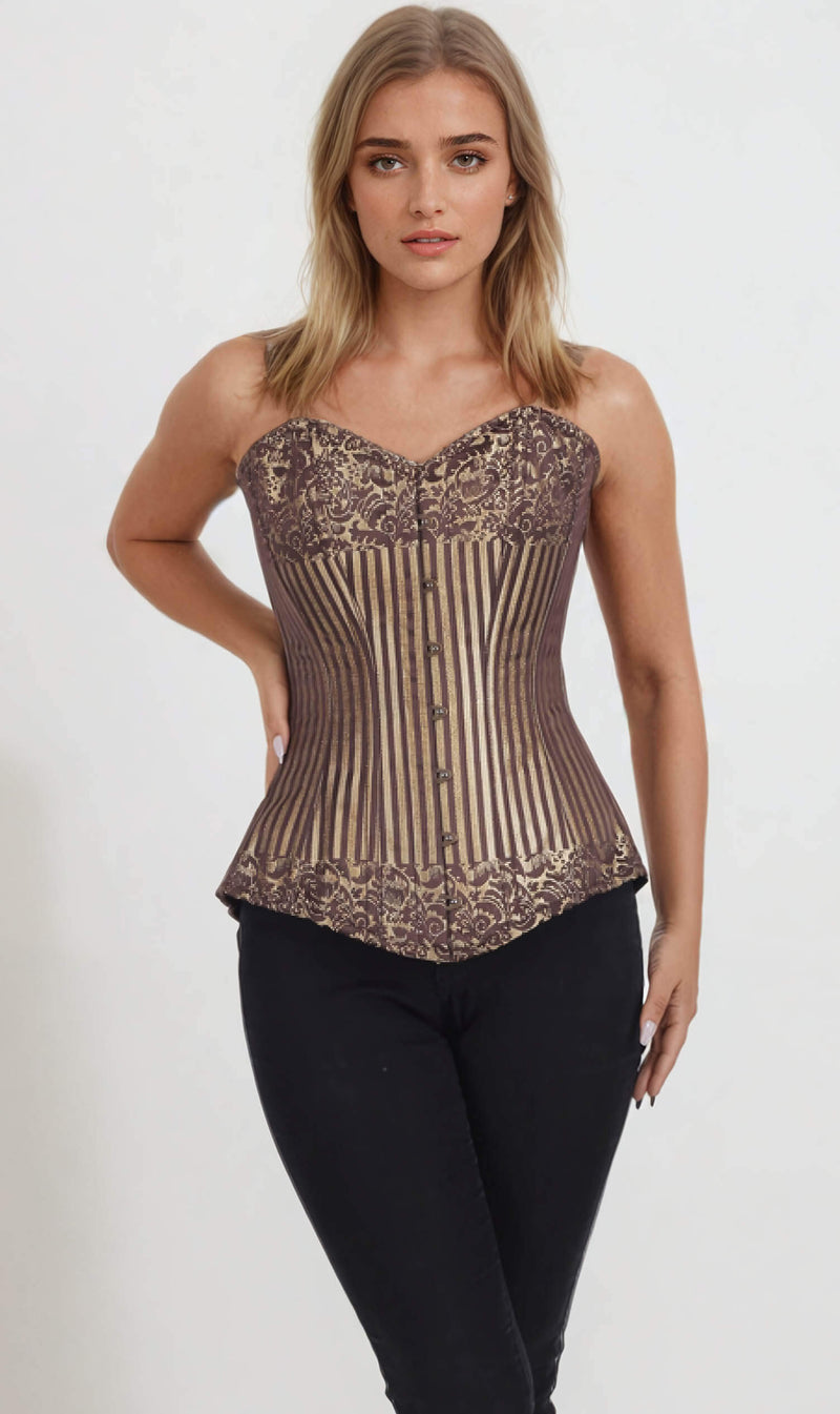 Edna Cotton Lined Brocade Corset