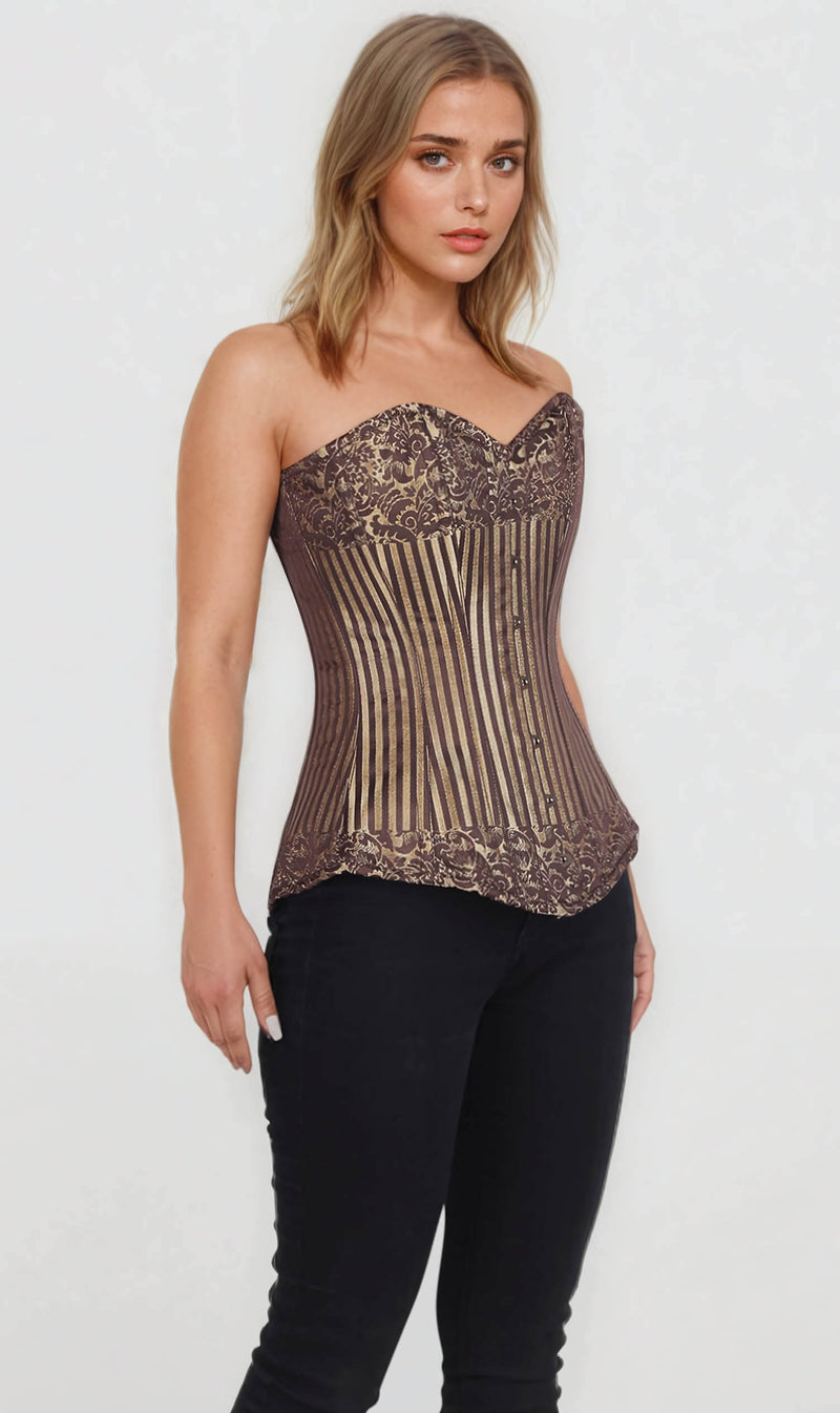 Edna Cotton Lined Brocade Corset