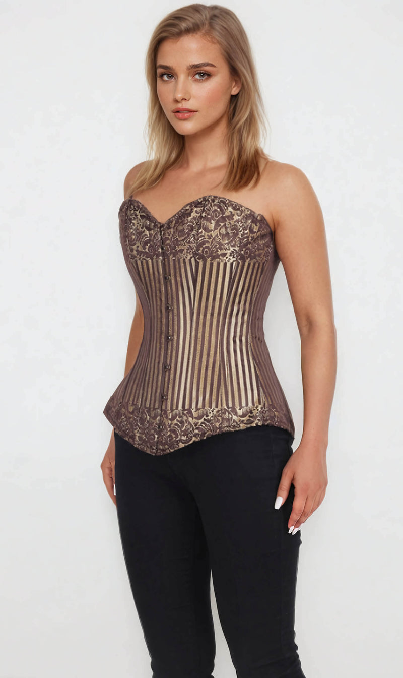 Edna Cotton Lined Brocade Corset