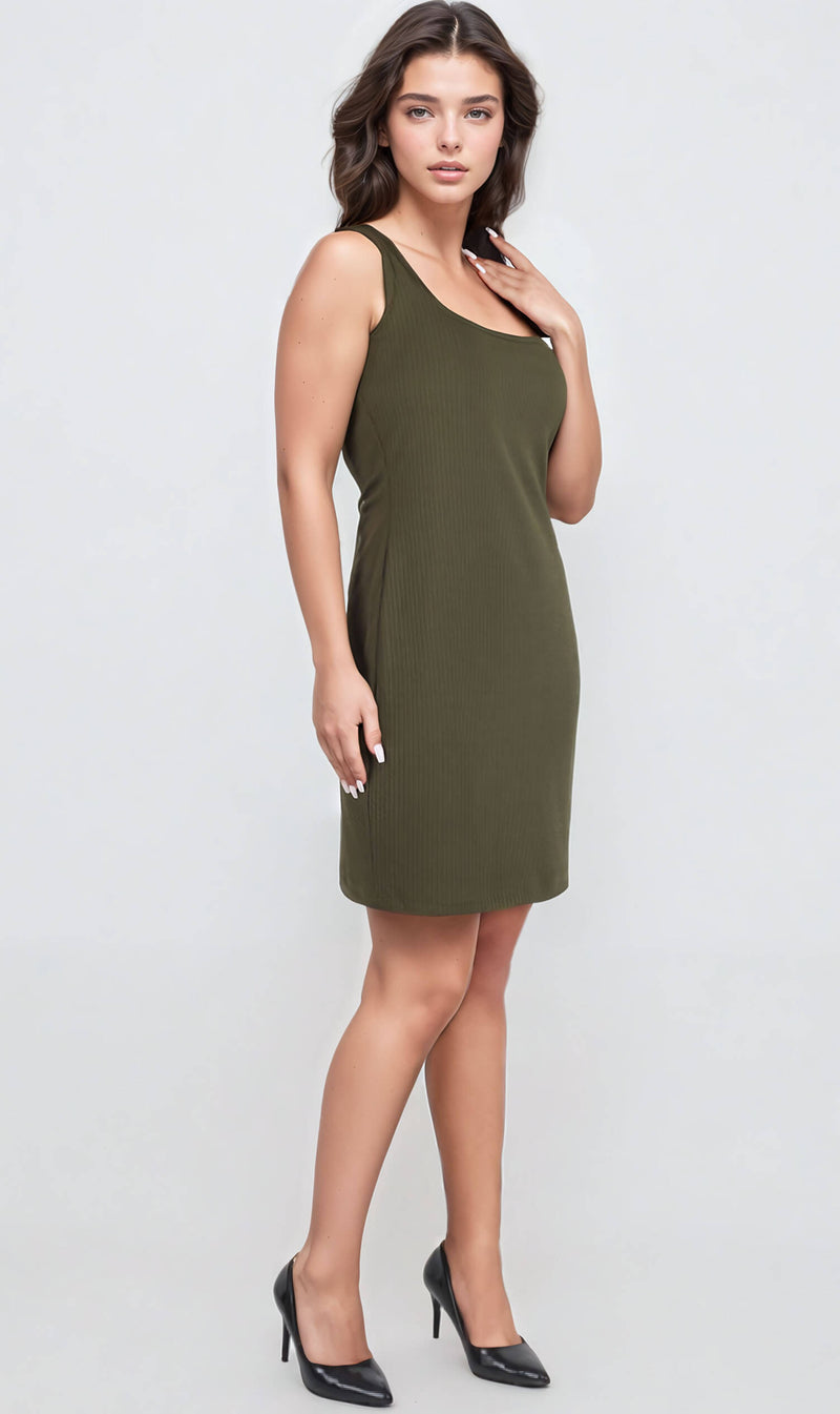 Rina Wide Scoop Neck Bodycon Dress